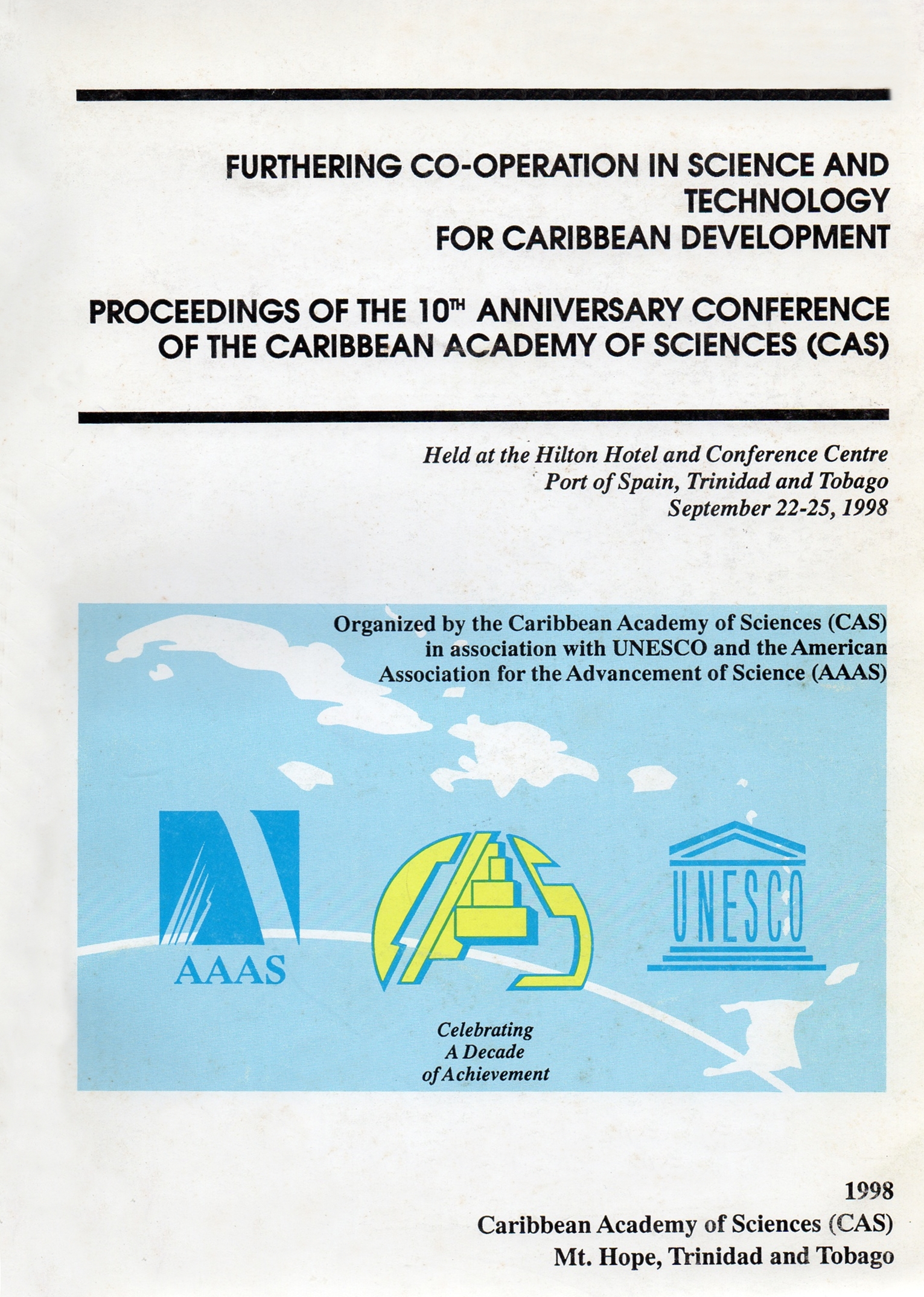 Front cover of the Proceedings of 1998