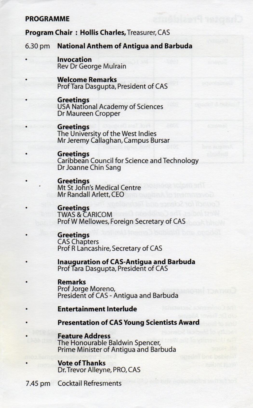 Opening Ceremony Programme